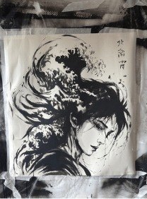 Test 2, encre sur papier, peinture originale de Noé
